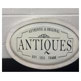 12ï¿½x17ï¿½ metal antiques wood frame sign