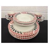9pc Coca Cola bowls plates and coffee cups