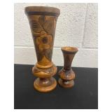 9ï¿½ and 5ï¿½ hand carved vases