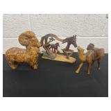 Horse and camel and ram statues