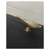 9ï¿½ Vintage Brass Goose Figurine Mid Century