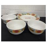Coca Cola.by  Gibson 3 plates and 4 bowls