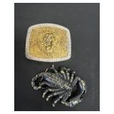 Scorpion belt bucket and lion belt buckel