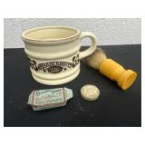Barbershop cup with foam brush and resins soaps