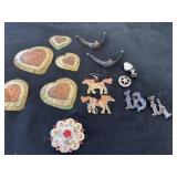 Horse earrings heart pendants and  cowboy boot