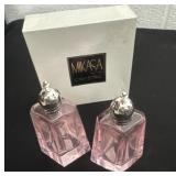 vintage Mikasa crystal salt and pepper shakers