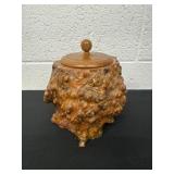Wood art hollowed out natural tree burl with a