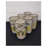 Vintage six pack of empty Olympia beer cans