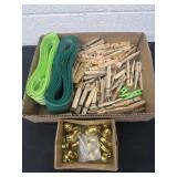 Clothes pins and and ribbon