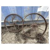 2 Metal Wheels 16 and 19.5in