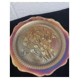 9ï¿½ Jeannette glass iris and herringbone pattern