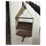 3 Shelf Hanging Wood Organized  32x15x9