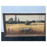 18x33 Vintage Framed Fabric Print