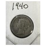 1940 Mercury Dime