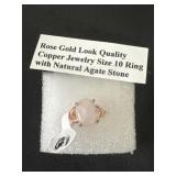 Rose Gold Look Quality Copper Jewelry Size 10