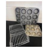 Cup cake pans and cookie racks