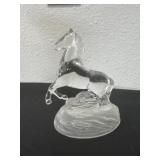 6ï¿½ Cristal D'Arques rearing horse figurine