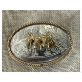 Horse Belt Buckle German Silver 3x2
