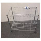 3 Shelf small metal rack on wheels
