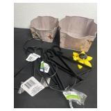 9ï¿½ and 7ï¿½ planters with hooks and sprinkler