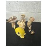 Group of seashell art.