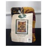 60x80 high pile blanket cowboy and hose deisgn