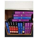 Group of Sony and TDK VHS tapes