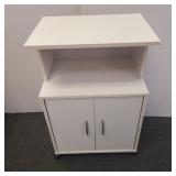 White double door stand on wheels