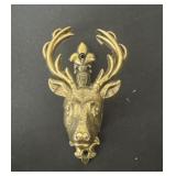 4ï¿½ Denix brass deer head wall hanger,