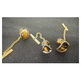 3 vintage tie tacks,