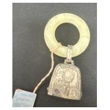 Vintage Sterling baby rattle mother of pearl