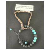 Pretty Copper Bracelet with Zircon Stones and A