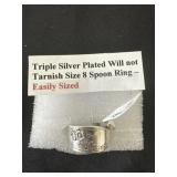 Triple Silver Plated will not Tarnish Size 8