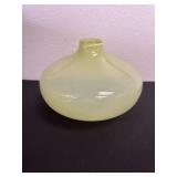 7ï¿½ Yellow Opaline MCM Style Bulb Shape Glass Vase