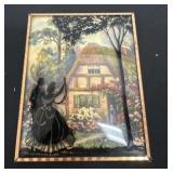 4ï¿½x5ï¿½ vintage silhouette reverse painting on