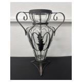 15ï¿½ metal glass vase
