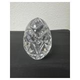 Vintage Lead Crystal Clear Egg Shaped Paperweight