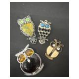 4 owl pendents