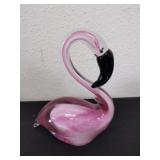 Murano style 6.25 inch pink glass flamingo