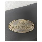 6.5ï¿½ metal no soliciting plaque
