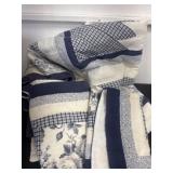 Blue and white comforter set