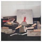 Large group various sized trowles