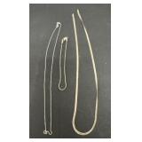 2 necklace with bracelet marked 925