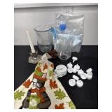 vase candle 12 flowing candles, travel clock and