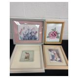 4 framed pictures