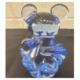 3ï¿½ Blue Glass Koala Bear Figurine Fine Art