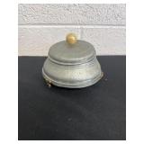 Vintage 1930's Round Aluminum Powder Puff Footed