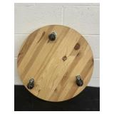 23.5in Round Wood Furniture Cart