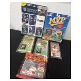 Group of baseball pins stickers and cards