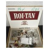 Cigar box with earring and pins